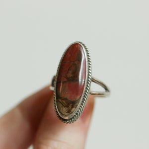 Boho Ring - Red Creek Jasper Ring - .925 Sterling Silver Ring - Silversmith Ring