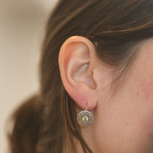 Hammered Labradorite Drop Earrings - Labradorite Earrings - Labradorite Studs - .925 Sterling Silver - Labradorite Earrings