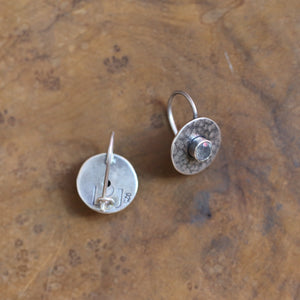 Hammered Labradorite Drop Earrings - Labradorite Earrings - Labradorite Studs - .925 Sterling Silver - Labradorite Earrings