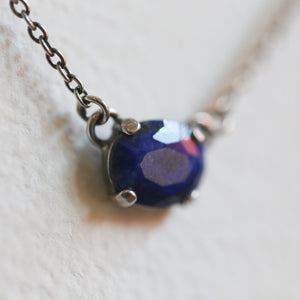 Faceted Lapis Pendant - Lapis Lazuli Necklace - Silversmith Pendant - Lapis Necklace