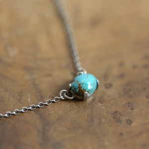 Turquoise Prong Necklace - Choose Your Stone - Small Turquoise Pendant - OOAK
