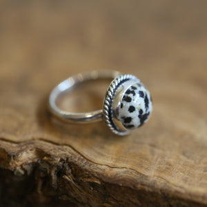 Dalmatian Jasper Ring - Western Jasper Ring - .925 Sterling Silver - Silversmith