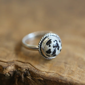 Dalmatian Jasper Ring - Western Jasper Ring - .925 Sterling Silver - Silversmith