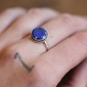 Blue Lapis Lazuli Ring - Silversmith Ring - Lapis Silver Ring - Sterling Silver
