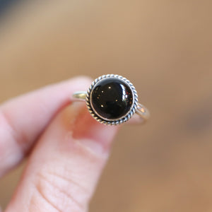 Black Agate Ring - Silversmith Ring - Western Ring - Black Onyx Stacking Ring