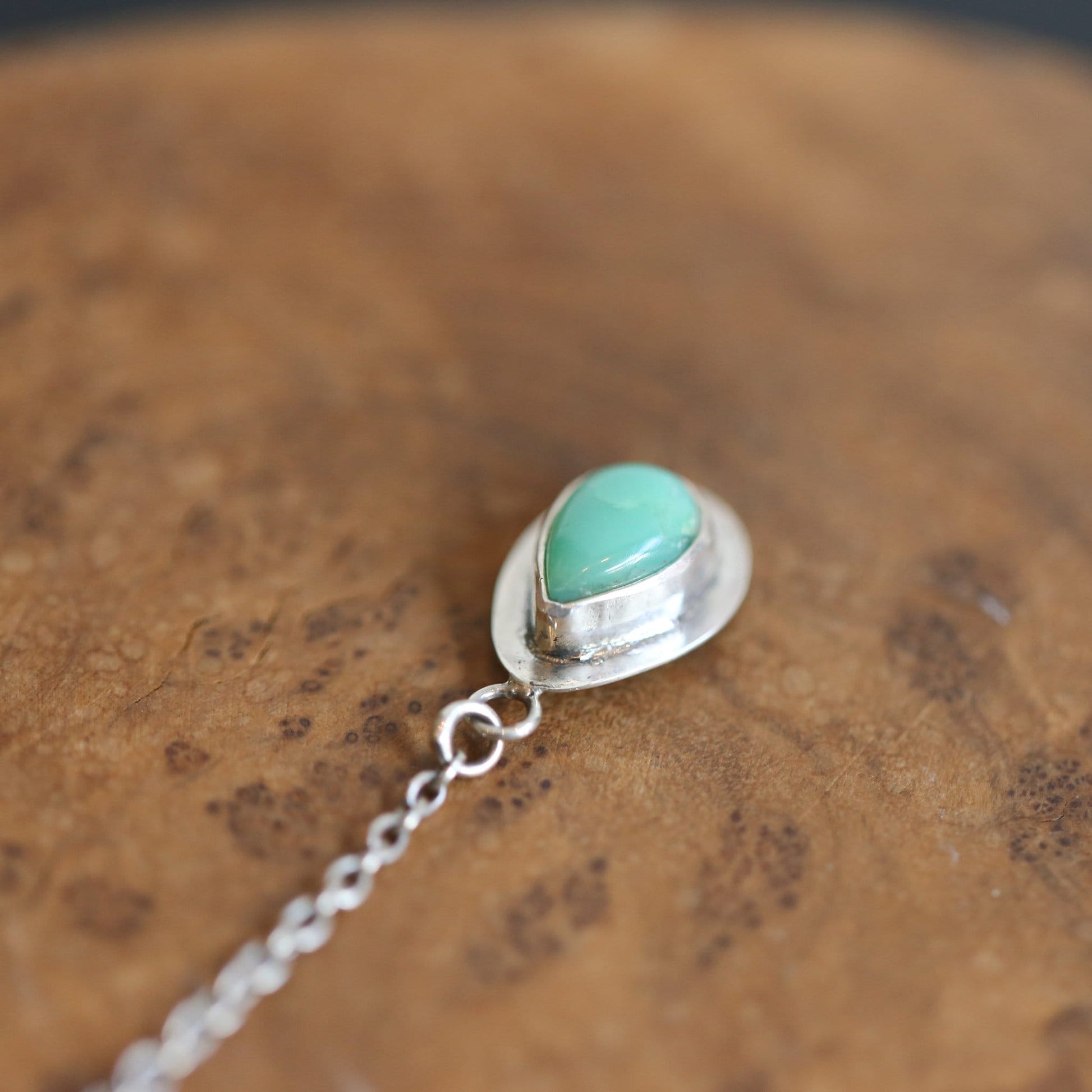 Chrysoprase Posts Pearl Dangles - Chain Drops with pearls - .925 Sterling Silver - Silversmith
