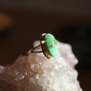 Ready to Ship - Sonoran Gold Turquoise Ring - Size 6 - 14K Gold Bezel - OOAK