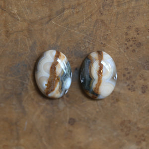 Ocean Jasper Post Drops - Freshwater Pearl Banded Agate - Choose Your Pair - Sterling Silver