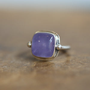 Chelsea Ring - Purple Chalcedony Ring - Sterling Silver Ring - Violet Purple Ring