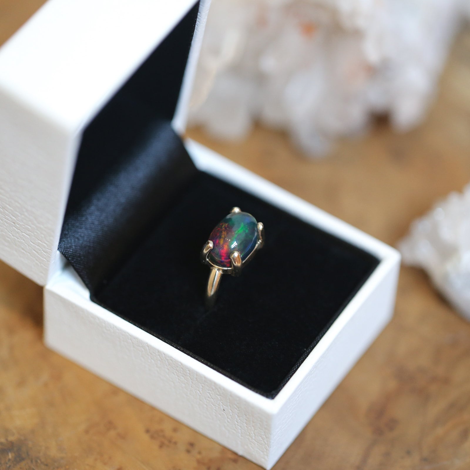 14KT Gold Opal Ring - 14K Opal Ring - Gold Prong Ring - October Birthstone - Goldsmith