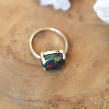 14KT Gold Opal Ring - 14K Opal Ring - Gold Prong Ring - October Birthstone - Goldsmith