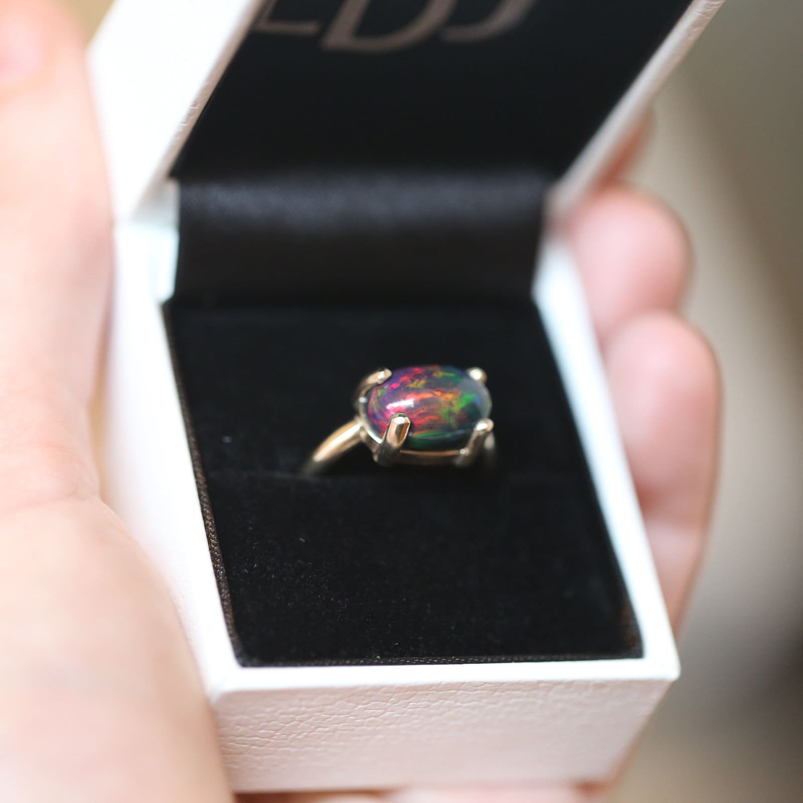 14KT Gold Opal Ring - 14K Opal Ring - Gold Prong Ring - October Birthstone - Goldsmith