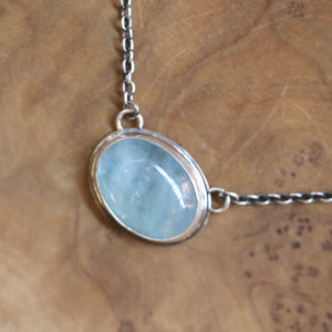 Beryl Necklace - Blue Morganite Pendant - Pink Morganite - Beryl - Sterling Silver