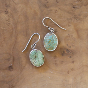 Turquoise Oval Drop Earrings - Ready To Ship - Choose Your Pair - .925 Sterling Silver - OOAK
