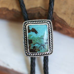 Turquoise Bolo Tie - OOAK - .925 Sterling Silver - Western Turquoise Bolo