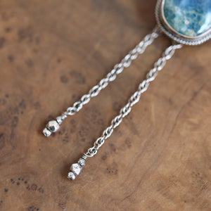 Apatite Mock Bolo - Apatite Bolo Necklace - Sterling Silver - Bolo Style Necklace