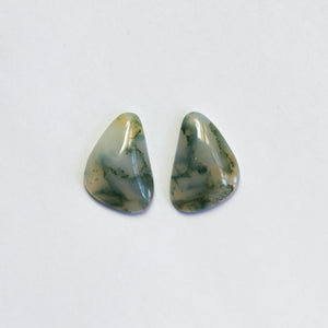 Moss Agate Drop Earrings - Moss Agate Earrings - Choose your Stone - Sterling Silver