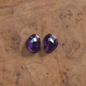Amethyst French Clip Earrings - Chunky Amethyst Earrings - Silversmith Earrings - Sterling Silver