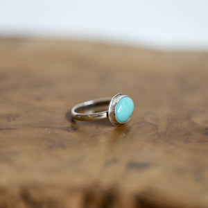 East West Turquoise Ring - Sterling Silver Ring - Ready to Ship - OOAK