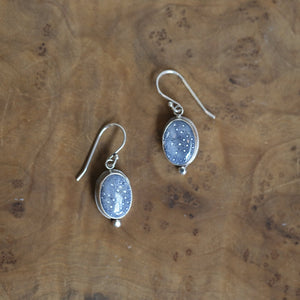 Ready to Ship - Blue Sponge Coral Earrings - Sterling Silver Drop Earrings