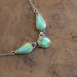 Ready to Ship - Turquoise Necklace - 3 Stone Necklace - OOAK Silversmith - 3 Stone Turquoise Necklace