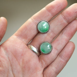Ready to Ship - Big Jade Traditional Posts - Jade Posts - Jade Studs - .925 Sterling Silver - Jade Earrings