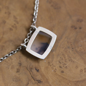 Ready to Ship - Montana Agate Pendant - .925 Sterling Silver Pendant - Montana Agate Necklace