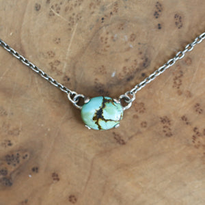 Ready to Ship - Turquoise Prong Necklace - Small Turquoise Pendant - OOAK