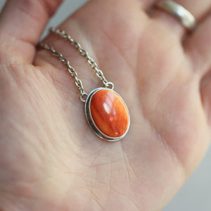 Spiny Oyster Pendant - Spiny Oyster Necklace - Chili Red Pendant - .925 Sterling Silver